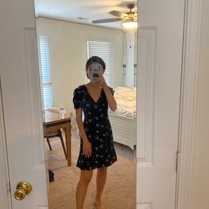 Club Monaco Black Flower Pattern Dress 00